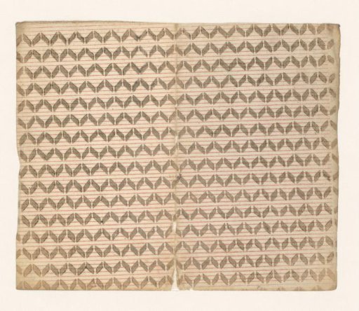 Sheet with band pattern of parallelograms with line ground