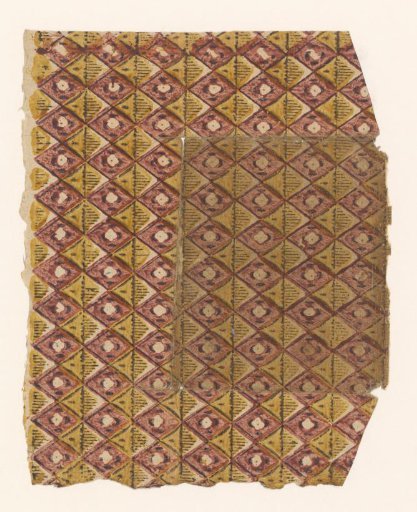 Sheet with band pattern of diamond motif
