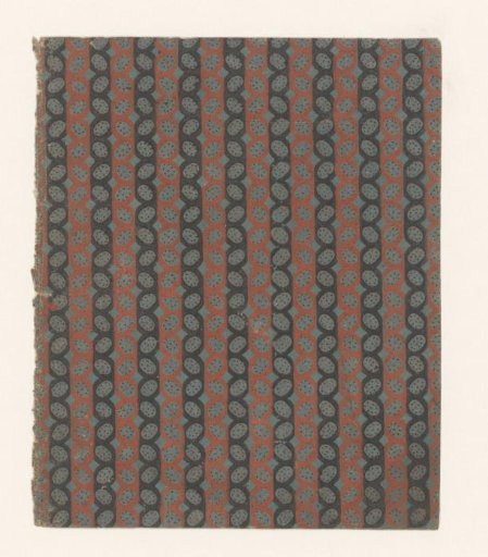 Sheet with band pattern with oval motif