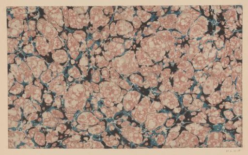 Granite-pebble marble in black, blue and pink
