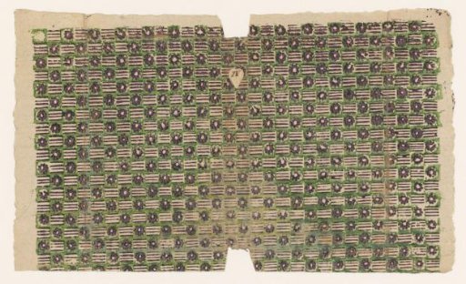 Sheet with checkerboard pattern of rosette and stripes