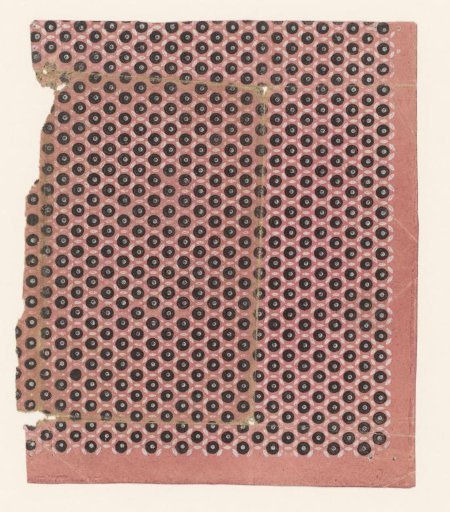 Sheet with scattered pattern of round motif surrounded by leaves