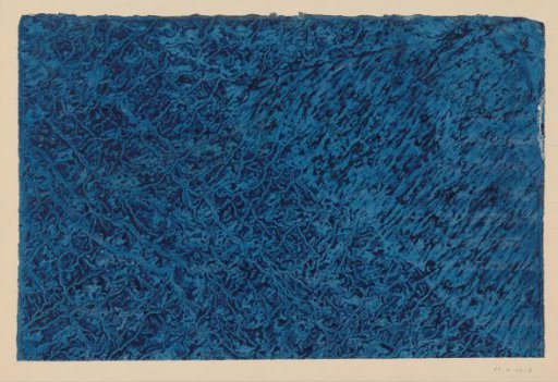 Veined marble in blue on blue paper