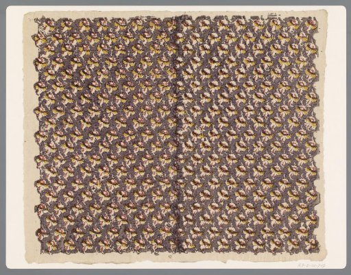 Sheet with scattered pattern of cut-out leaf motif