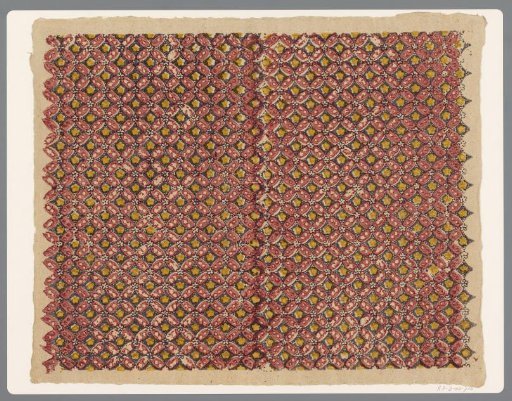 Sheet with a checkered pattern of floral motifs