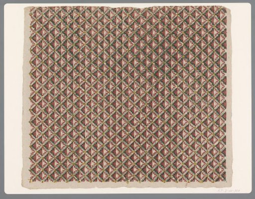 Sheet with a checkered pattern with leaf motif
