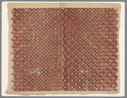 Sheet with grid pattern of flower motifs