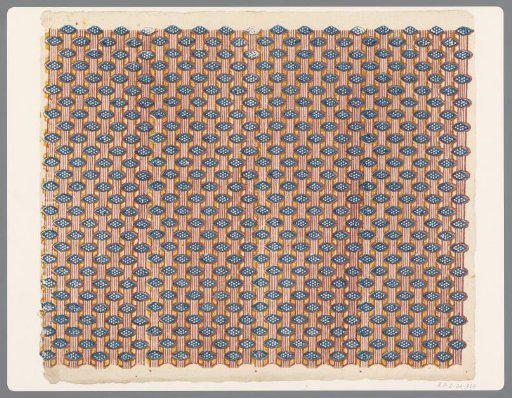 Sheet with band pattern of motif with dots on lines
