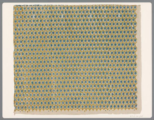 Sheet with scattered pattern of flower motif in cut-out oval