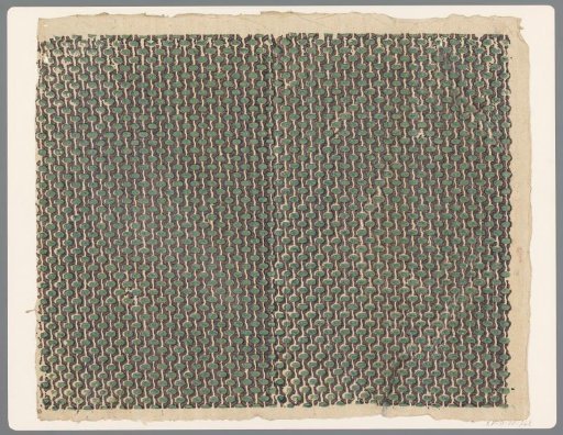Sheet with band pattern of oval motif connected by wavy line