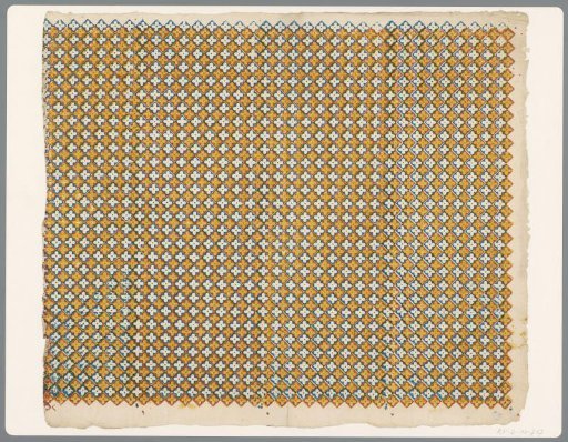 Sheet with diamond pattern with leaf motif