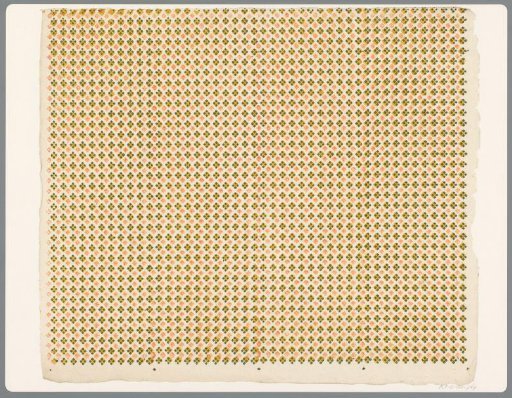 Sheet with alternating scattered pattern of diamond motif