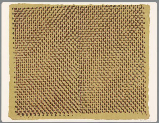 Sheet with alternating scattered pattern of leaf-like motifs