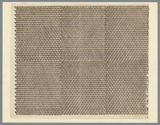 Sheet with regular pattern of triangles