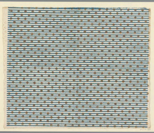 Sheet with scattered pattern of circles on continuous line ground