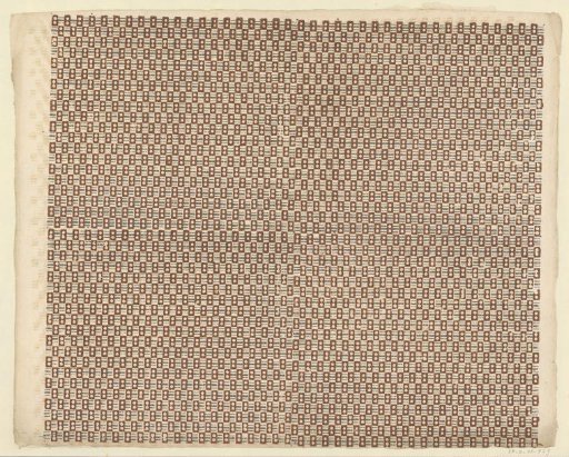 Sheet with scattered pattern of rectangles with two dots on broken horizontal line ground