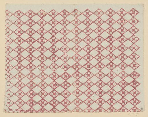 Sheet with diamond pattern with leaf motif
