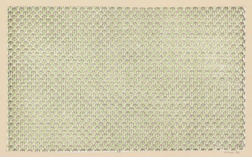 Sheet with gaufred vertical wavy bands of horizontal stripes