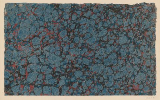 Granite pebble marble in blue, red and black