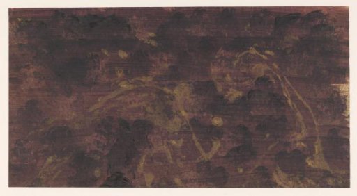 Painted starch paper in purple, black and gold