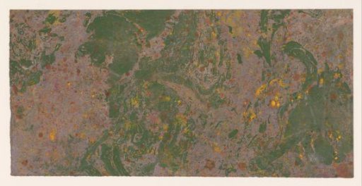 Fantasy marble in green, yellow and reddish-brown