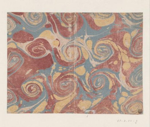 Spiral marble in blue, red and yellow