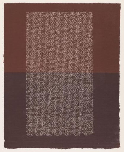 Sheet with light and dark brown halves with cut-out diamond pattern