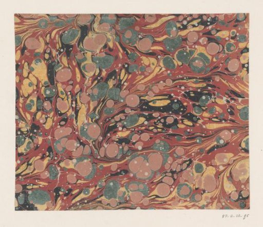 Dotted pebble fantasy marble in red, yellow, green, pink and white