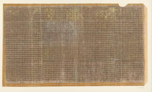 Sheet with scatter pattern of diamonds in white and red on gold