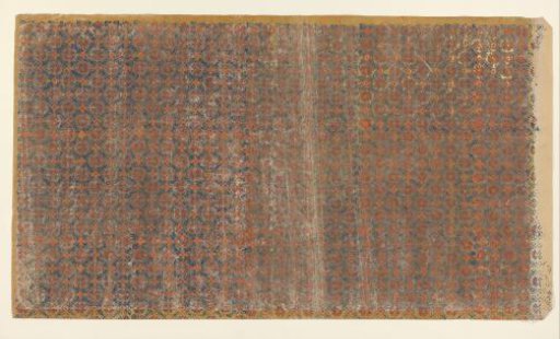 Sheet with a grid pattern of vines with flowers as infill (one of eight identical sheets)