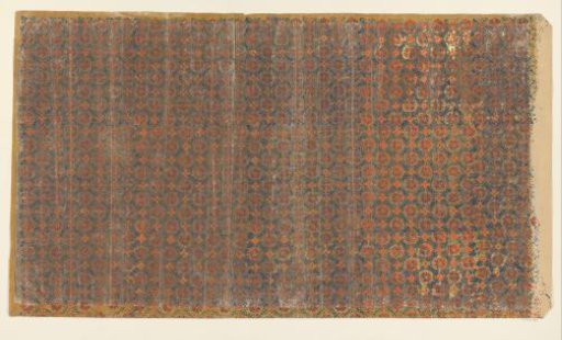 Sheet with a grid pattern of vines with flowers as infill (one of eight identical sheets)