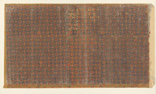 Sheet with a grid pattern of vines with flowers as infill (one of eight identical sheets)