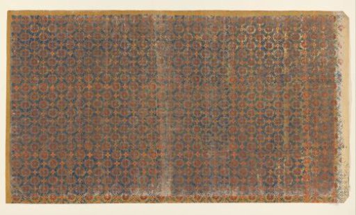 Sheet with a grid pattern of vines with flowers as infill (one of eight identical sheets)