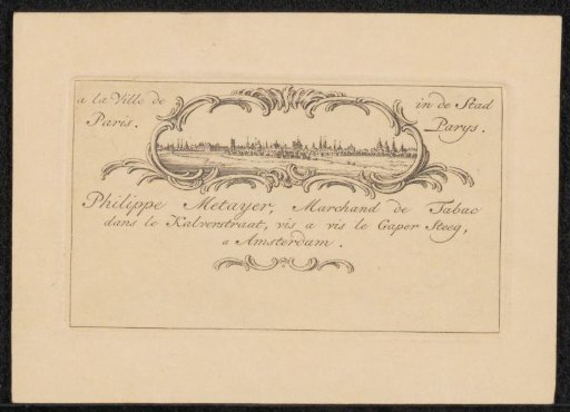Address card of Philippe Metayer (merchant)