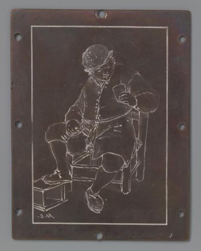 Seated peasant with a jug