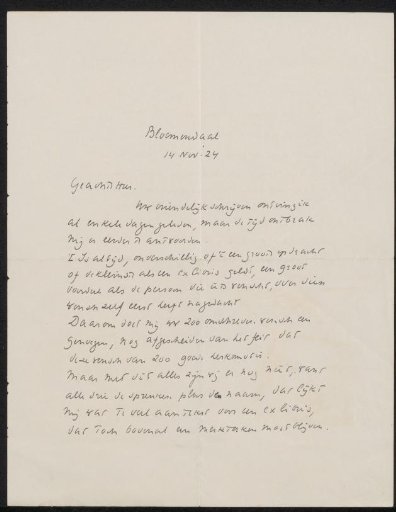 Letter to Wolbert J. Vroom