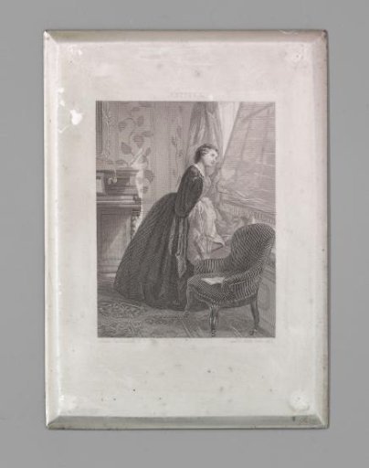 Lady looking out the window from behind a curtain