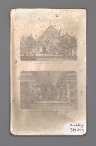 'The stage of the Amsterdam Schouwburg 1637' and 'Costers Nederduitsche [...]'