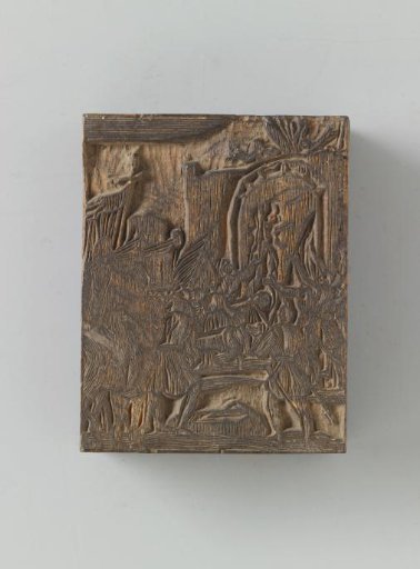 Scenes: People in medieval clothing before a gate