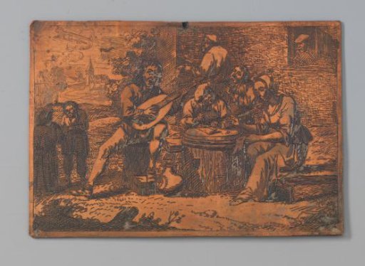 Group of four people playing music and discussing