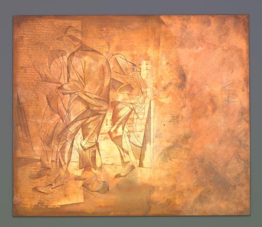Three Men Carrying a Beam