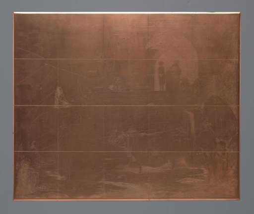Copper Plate with a Scene in Hyderabad