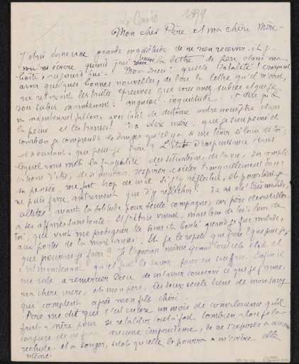 Letter to Emile Ernest Bernard and Héloïse Bernard-Bodin