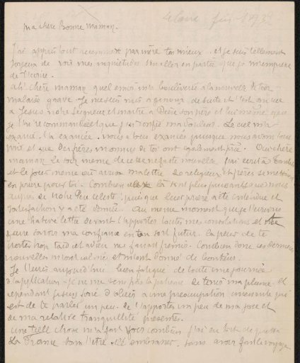 Letter to Sophie Bodin-Lallement