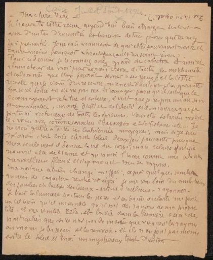 Letter to Héloïse Bernard-Bodin