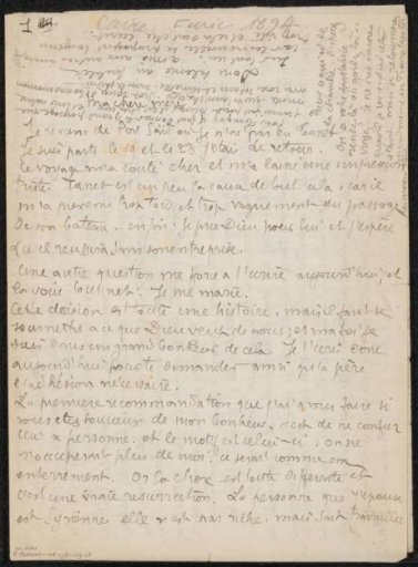 Letter to Héloïse Bernard-Bodin