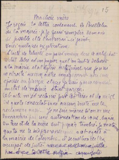 Letter to Héloïse Bernard-Bodin