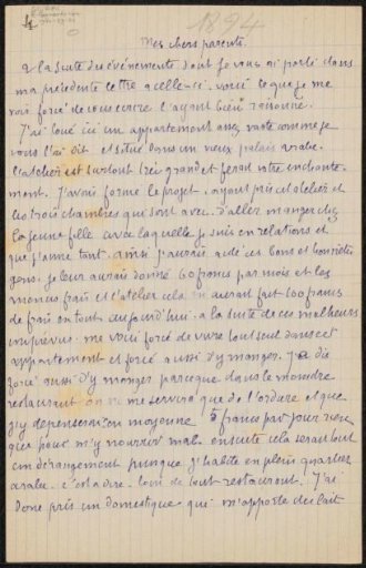 Letter to Emile Ernest Bernard and Héloïse Bernard-Bodin