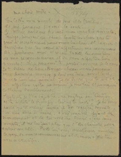 Letter to Héloïse Bernard-Bodin