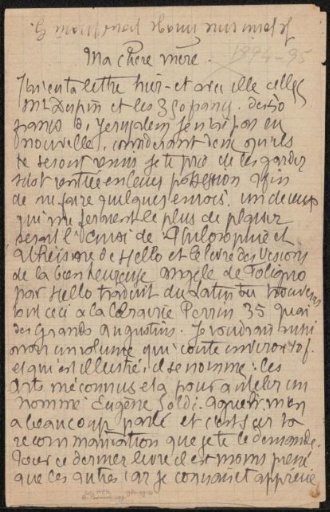 Letter to Héloïse Bernard-Bodin